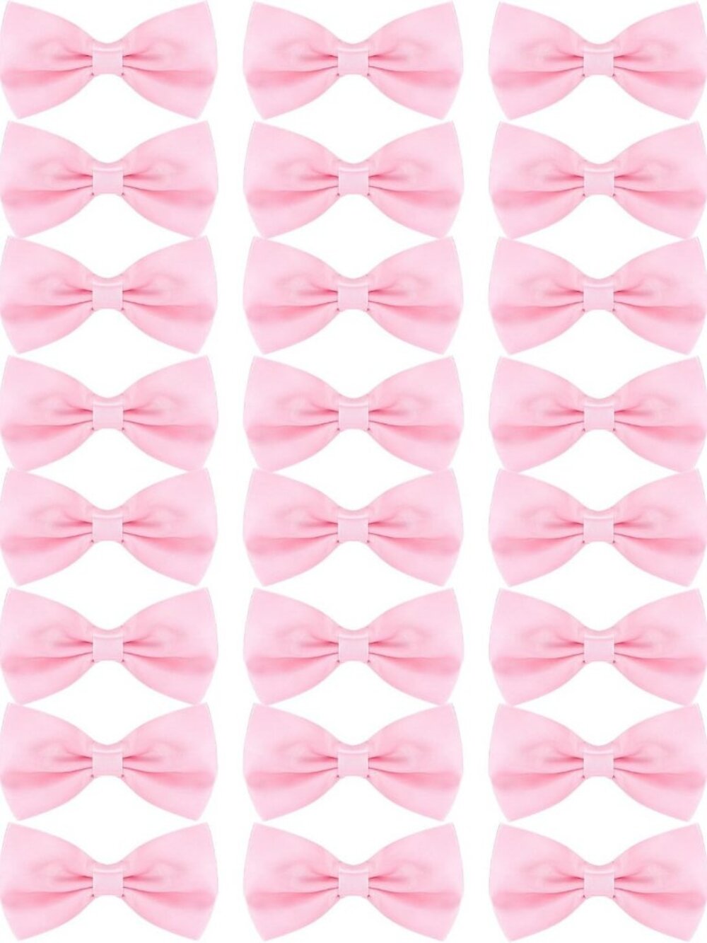 24 Men's Pre-tied Satin Bow Ties Set - Adjustable Neck Band, Formal Accessories